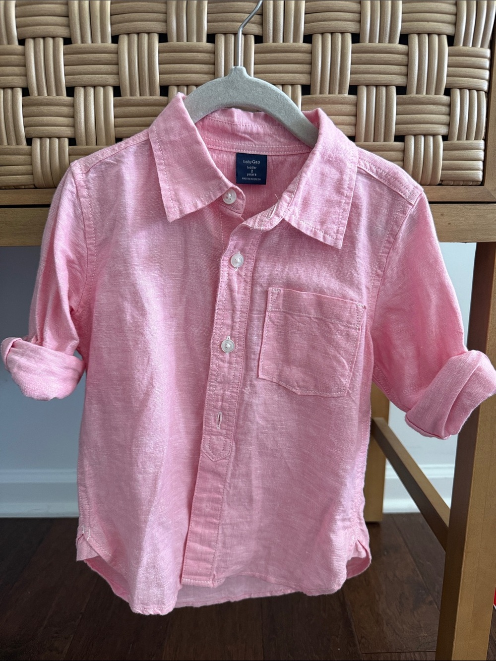 GAP Light Pink Button-Down Shirt for Kids